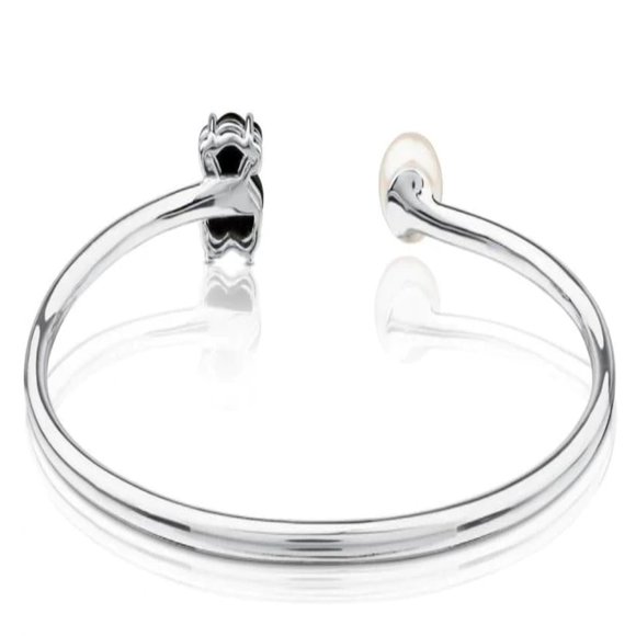 Tous Silver Erma Bracelet with Onyx, Pearl and Spinel Women Bracelet Jewelry - Picture 3 of 4